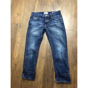 FRAME LE GRAND GARCON CUFFED CROPPED JEANS